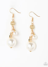 Load image into Gallery viewer, Paparazzi 💜 &quot;Timelessly Traditional&quot; -- Gold/White Earrings
