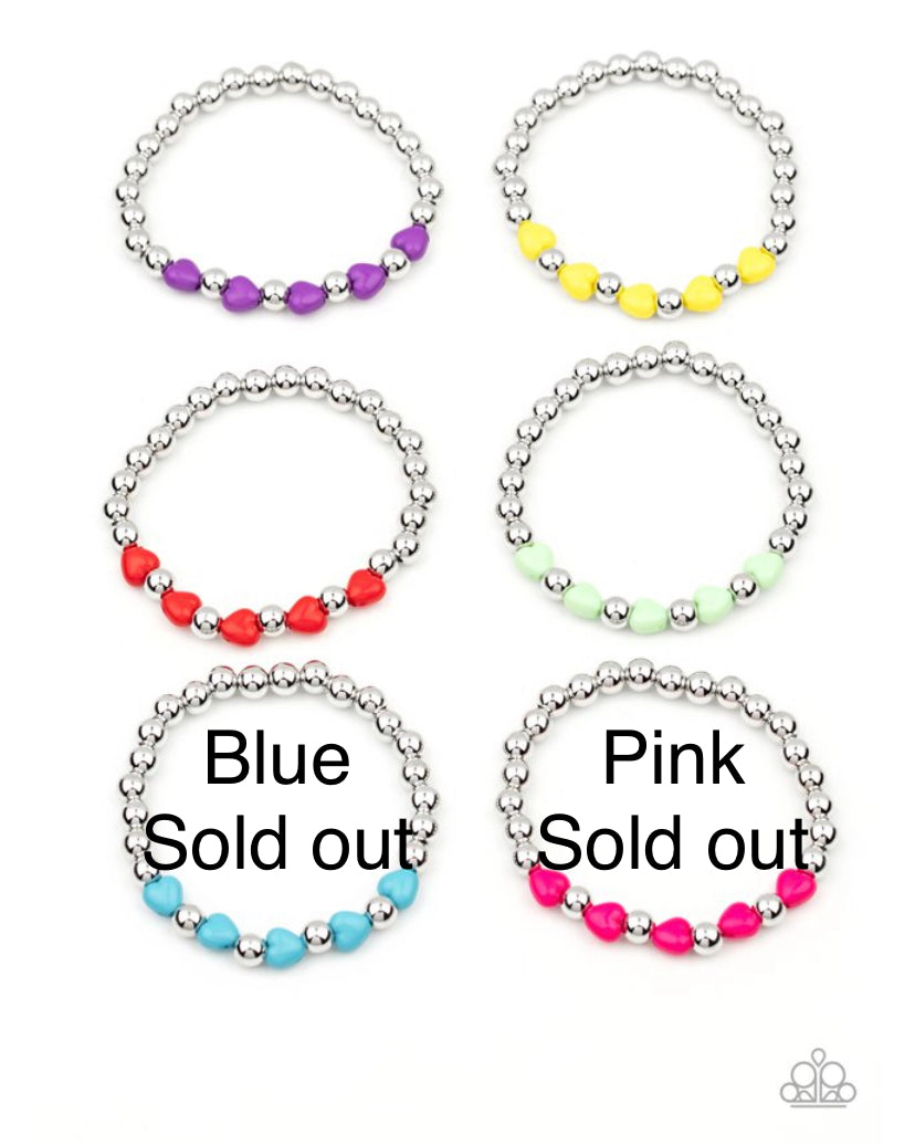 Paparazzi 💜 STARLET SHIMMER 💜 Multi-Color Hearts Bracelets -- 4 Pack