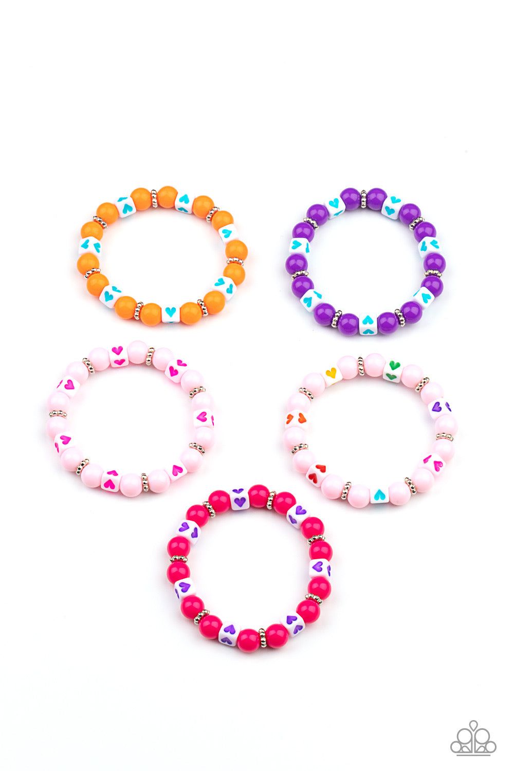 Paparazzi 💜 STARLET SHIMMER 💜 Colorful Heart Beads Bracelet -- 5 Pack