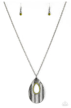 Lade das Bild in den Galerie-Viewer, Paparazzi 💜 &quot;Stop, TEARDROP, and Roll&quot; -- Gunmetal/Green Necklace
