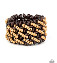 Cargar imagen en el visor de la galería, Paparazzi 💜 &quot;Cozy in Cozumel&quot; -- Brown Wood Bracelet
