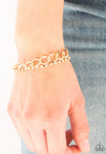 Load image into Gallery viewer, Paparazzi 💜 &quot;Material Girl&quot; -- Gold/Rhinestone Bracelet
