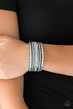 Charger l&#39;image dans la galerie, Paparazzi 💜 &quot;Rebel in Rhinestones&quot; -- Blue Wrap Bracelet
