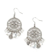 Load image into Gallery viewer, Paparazzi 💜 Garden Dreamcatcher - White Earrings
