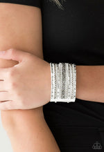 Cargar imagen en el visor de la galería, Paparazzi 💜”Rhinestone Rumble” -- White Wrap Bracelet
