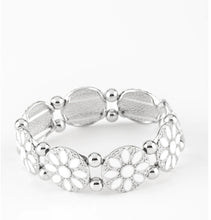 Load image into Gallery viewer, Paparazzi 💜 Dancing Dahlias - White  Bracelet
