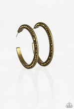 Cargar imagen en el visor de la galería, Paparazzi 💜 &quot;Dazzling Diamond-naire&quot; -- Brass Hoop Earrings
