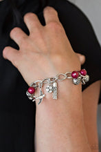 Load image into Gallery viewer, Paparazzi 💜 &quot;Lady Love Dove&quot; -- Silver/Red Bracelet
