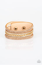 Load image into Gallery viewer, Paparazzi 💜 &quot;Rollin&#39; in Rhinestones&quot; -- Gold Wrap Bracelet
