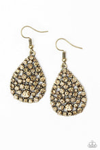 Load image into Gallery viewer, Paparazzi 💜 &quot;Sparkle Brighter&quot; -- Brass/Rhinestone Earrings
