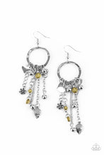 Lade das Bild in den Galerie-Viewer, Paparazzi 💜 &quot;Charm School&quot; -- Silver/Yellow Earrings
