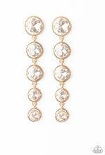 Load image into Gallery viewer, Paparazzi 💜 &quot;Drippin&#39; in Starlight&quot; -- White/Gold Earrings
