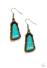 Load image into Gallery viewer, Paparazzi 💜 &quot;Sahara Solitude&quot; -- Blue/Brass Earrings
