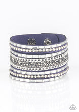 Cargar imagen en el visor de la galería, Paparazzi 💜 &quot;Rhinestone Rumble&quot; -- Blue Wrap Bracelet
