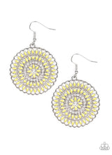 Load image into Gallery viewer, Paparazzi 💜 &quot;Pinwheel and Deal&quot; -- Yellow/Silver Earrings
