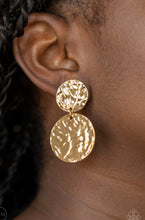 Cargar imagen en el visor de la galería, Paparazzi 💜 &quot;Relic Ripple&quot; -- Gold Clip-On Earrings
