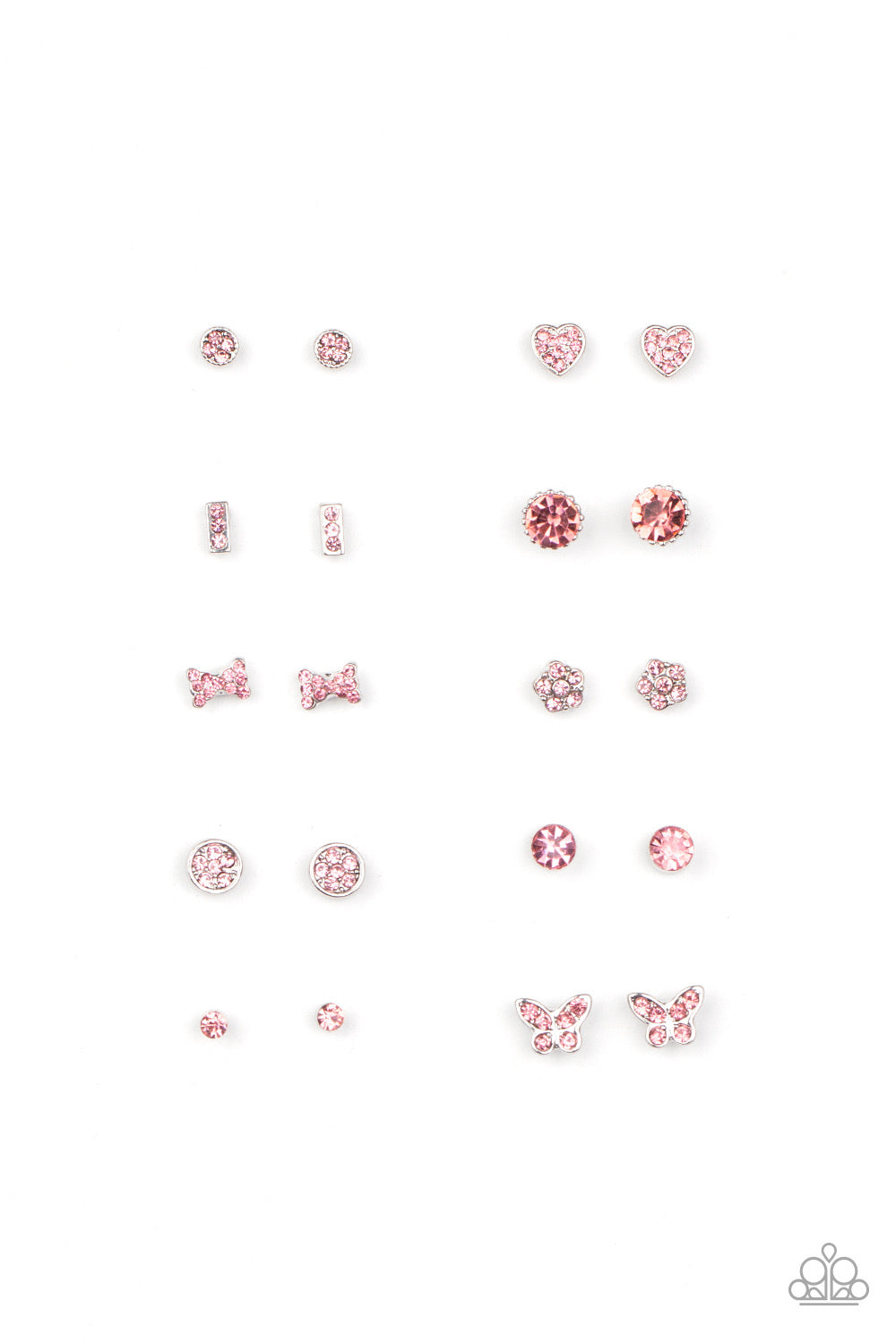 Paparazzi 💜 STARLET SHIMMER 💜 Pink Rhinestone Earrings -- 10 Pack