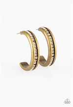 Load image into Gallery viewer, Paparazzi 💜 &quot;Fifth Avenue Fashionista&quot; -- Brass Hoop Earrings
