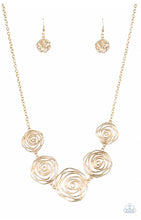 Load image into Gallery viewer, Paparazzi 💜 &quot;Rosey Rosette&quot; -- Gold Necklace
