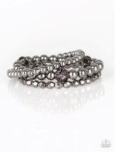 Cargar imagen en el visor de la galería, Paparazzi 💜 &quot;Noticeably Noir&quot; -- Purple/Gunmetal Bracelet
