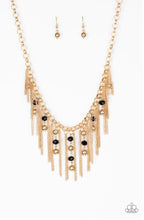 Charger l&#39;image dans la galerie, Paparazzi 💜 &quot;Ever Rebellious&quot; -- Gold/Black Necklace
