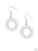 Load image into Gallery viewer, Paparazzi 💜 &quot;Wreathed in Radiance&quot; -- White Earrings
