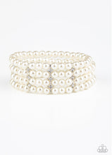 Cargar imagen en el visor de la galería, Paparazzi 💜 &quot;Stacked to the Top&quot; -- White Pearl Bracelet
