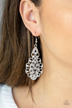 Load image into Gallery viewer, Paparazzi 💜 &quot;Sprinkle On the Sparkle&quot; -- Silver/White Earrings
