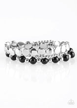 Load image into Gallery viewer, Paparazzi 💜 &quot;Girly Girl Glamour&quot; -- Black/Silver Bracelet
