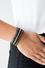 Load image into Gallery viewer, Paparazzi 💜 Rollin In Rhinestones - Black wrap Bracelet
