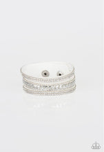 Cargar imagen en el visor de la galería, Paparazzi 💜 &quot;Rollin&#39; in Rhinestones&quot; -- White Wrap Bracelet
