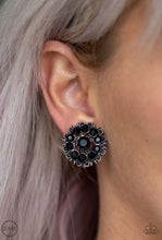 Load image into Gallery viewer, Paparazzi 💜 &quot;Business Bedazzled&quot; -- Black Clip-On Earrings
