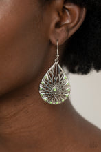 Load image into Gallery viewer, Paparazzi 💜 &quot;Icy Mosaic&quot; -- Silver/Green Earrings
