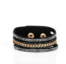 Load image into Gallery viewer, Paparazzi 💜 Rollin In Rhinestones - Black wrap Bracelet
