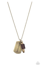 Charger l&#39;image dans la galerie, Paparazzi 💜 &quot;Proud Patriot&quot; -- Brass/Brown Leather Necklace
