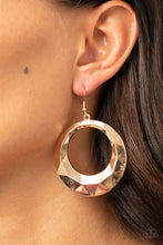 Load image into Gallery viewer, Paparazzi 💜 &quot;Fiercely Faceted&quot; -- Gold Earrings
