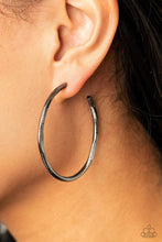 Load image into Gallery viewer, Paparazzi 💜 &quot;Spitfire&quot; -- Gunmetal Hoop Earrings
