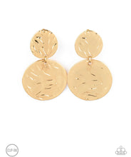 Cargar imagen en el visor de la galería, Paparazzi 💜 &quot;Relic Ripple&quot; -- Gold Clip-On Earrings
