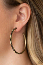 Load image into Gallery viewer, Paparazzi 💜 &quot;Totally on Trend&quot; -- Brass Hoop Earrings
