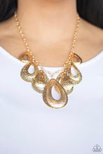 Load image into Gallery viewer, Paparazzi 💜 &quot;Teardrop Tempest&quot; -- Gold Necklace
