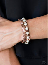 Cargar imagen en el visor de la galería, Paparazzi 💜 &quot;Girly Girl Glamour&quot; -- Copper/White Bracelet
