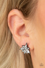 Load image into Gallery viewer, Paparazzi 💜 &quot;Stellar Sheen&quot; -- Rhinestone/Gunmetal Earrings
