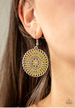 Load image into Gallery viewer, Paparazzi 💜 &quot;Pinwheel and Deal&quot; -- Yellow/Silver Earrings
