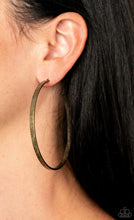 Load image into Gallery viewer, Paparazzi 💜 &quot;Lean Into the Curves&quot; -- Brass Hoop Earrings
