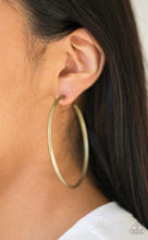 Load image into Gallery viewer, Paparazzi 💜 &quot;Fifth Avenue Attitude&quot; -- Brass Hoop Earrings
