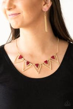 Load image into Gallery viewer, Paparazzi 💜 &quot;The Pack Leader&quot; -- Gold/Red Necklace
