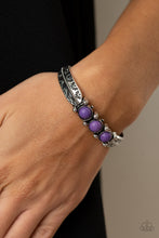 Cargar imagen en el visor de la galería, Paparazzi 💜 &quot;Mojave Glyphs&quot; -- Purple Cuff Bracelet
