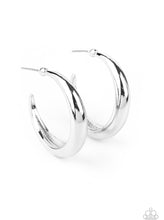 Load image into Gallery viewer, Paparazzi 💜 &quot;Lay It On Thick&quot; -- Silver Hoop Earrings
