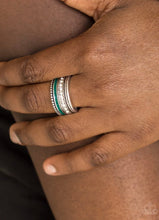 Load image into Gallery viewer, Paparazzi 💜 &quot;Rich Rogue&quot; -- Green/Silver Ring
