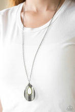 Load image into Gallery viewer, Paparazzi 💜 &quot;Stop, TEARDROP, and Roll&quot; -- Gunmetal/Green Necklace
